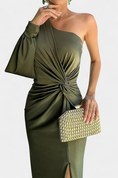 Andrea Asimetrična Haljina s Draperijom na Jednom Ramenu