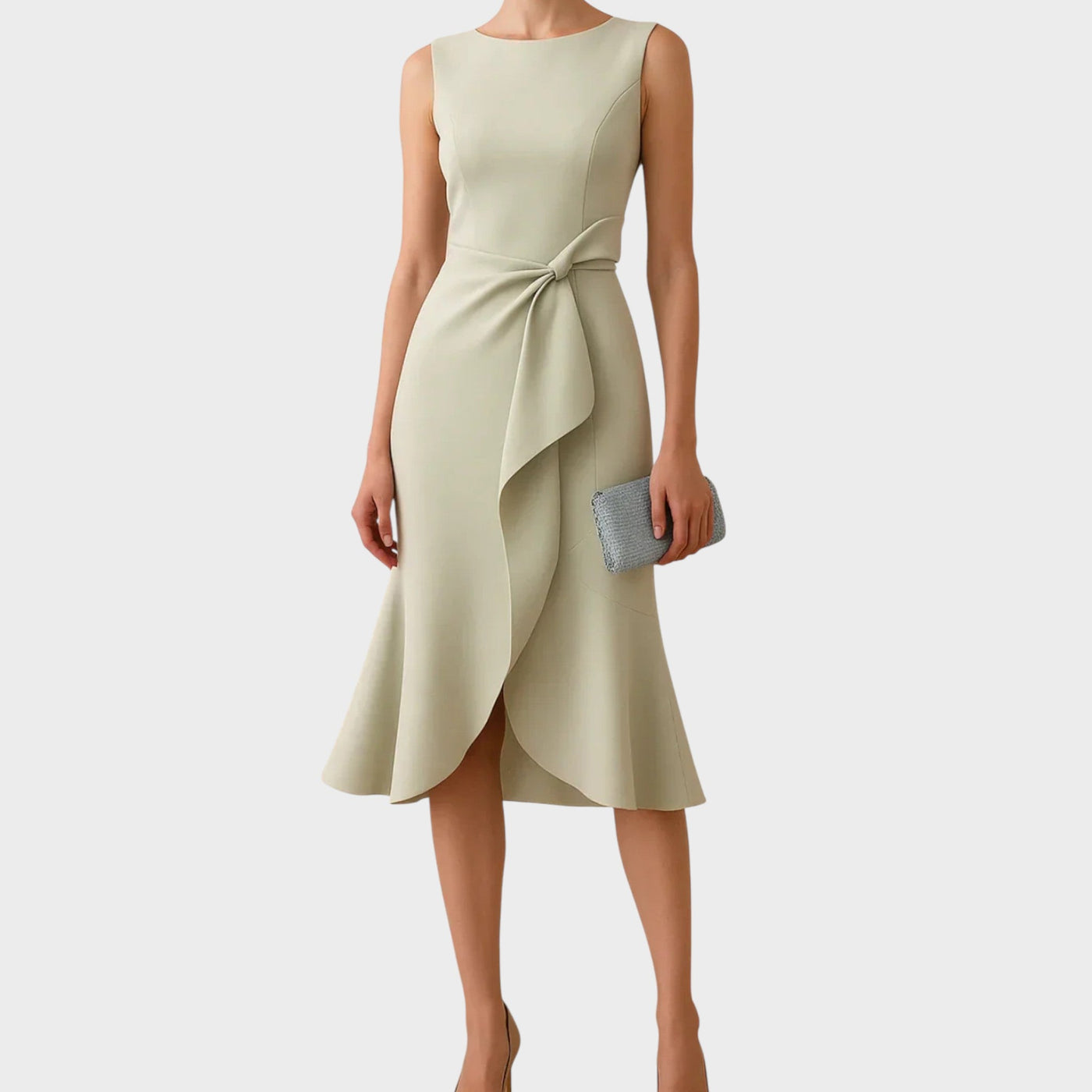 Antonija – Elegantna večernja haljina s detaljem mašne