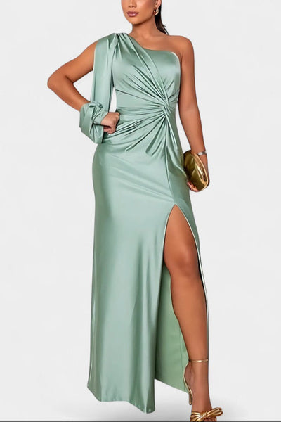 Andrea Asimetrična Haljina s Draperijom na Jednom Ramenu