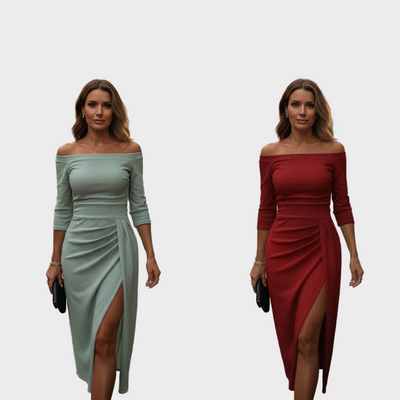 Evelyn - Elegantna haljina s otvorenim ramenima