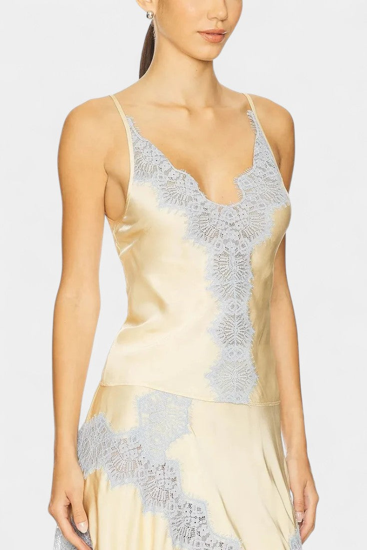 Danica Satenski Set s Majicom i Midi Suknjom